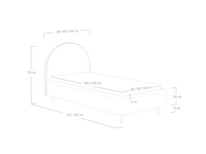 Кровать Сонум Roxy Эвита латте 90х190
