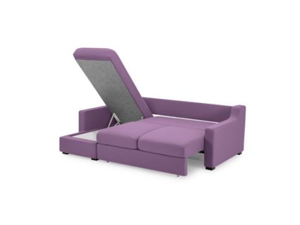 Диван Фиеста Мебель Непал с оттоманкой велюр Vivaldi 18 фиолетовый