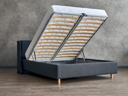 Кровать Сонум Barcelona Рогожка Пепельная (с подъемным механизмом) 160х190