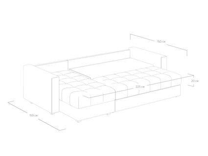 Диван Сонум Megapolis угловой Микровелюр	светло-серый Длина 260 см