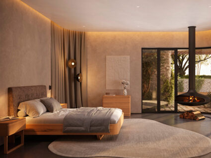 Кровать Rivi Charm Бук натуральный/микрофлок Sakura 10 160х200