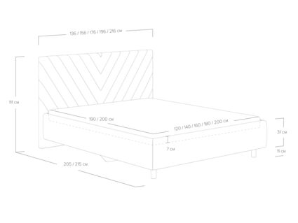 Кровать Сонум Vivien Марсель светло-серый (с подъемным механизмом) 80х190