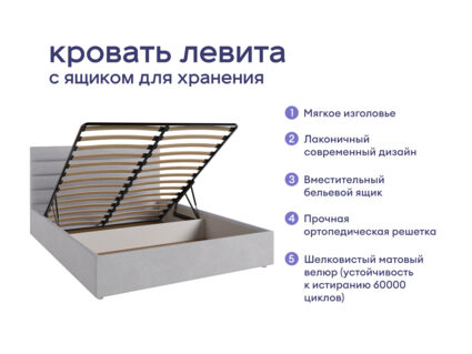 Кровать Димакс Левита с п/м + матрас Базилик Фреш 25 Кокос 1425