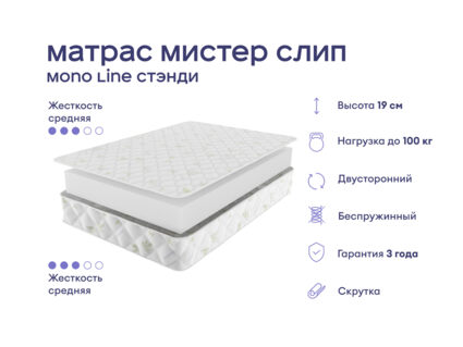 Кровать Димакс Амадора с п/м + матрас Мистер Слип Mono Line Стэнди 1425