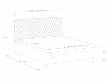 Кровать Сонум Stella Рогожка Деним 80х190