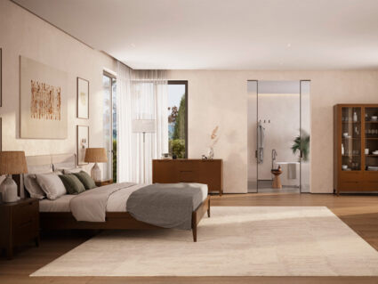 Кровать Rivi Ruby Wood Орех светлый/Рогожка Step 7 120х200