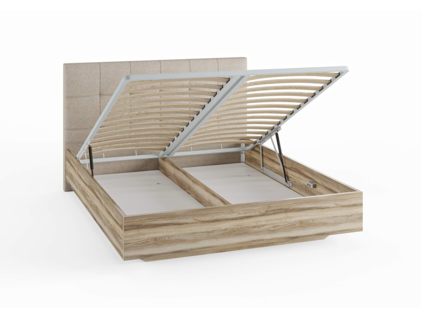 Кровать Сонум Vena Ясень Ориноко + Рогожка Льняная (с подъемным механизмом) 200х190