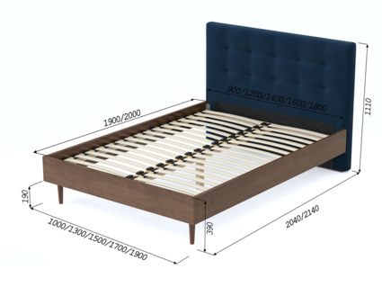 Кровать Арско Альмена Орех/Велюр Grace 13 180х200