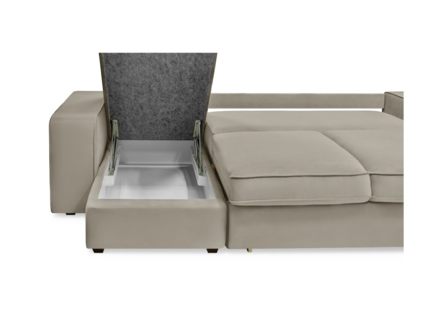 Диван Фиеста Мебель Монако с оттоманкой велюр Vivaldi 30 голубой