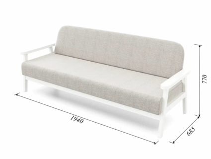 Диван Арско Флори трехместный светло-серый Длина 198 см