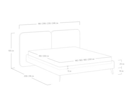 Кровать Сонум Brooklyn Рогожка Зелёный 180х200