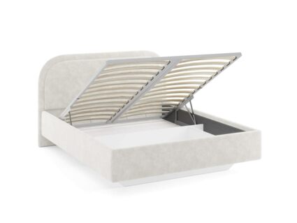 Кровать Сонум Sandra Микровелюр белый (с подъемным механизмом) 180х200