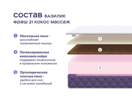Кровать Димакс Риос + матрас Базилик Фреш 21 Кокос Массаж 1425