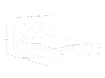 Кровать Сонум Taylor Рогожка льняной 180х190