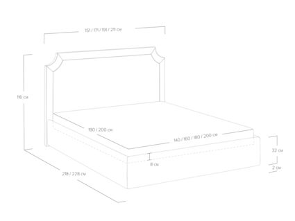 Кровать Сонум Eliot Микровелюр Кремовый (с подъемным механизмом) 180х200