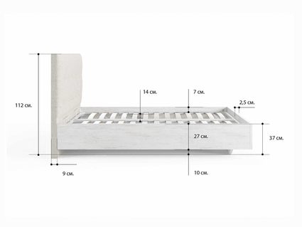 Кровать Сонум Vena Ясень Ориноко + Рогожка Льняная (с подъемным механизмом) 200х190