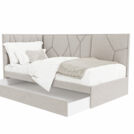 Кровать Beautyson Helga угловая (с ящиком) велюр Formula 392 розовый 90х180